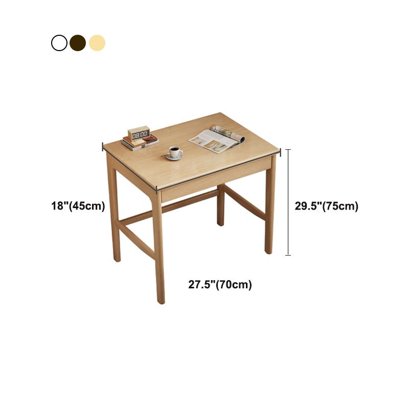 H-shaped Base Office Desk Modern Bedroom Solid Wood Task Desk with Drawer