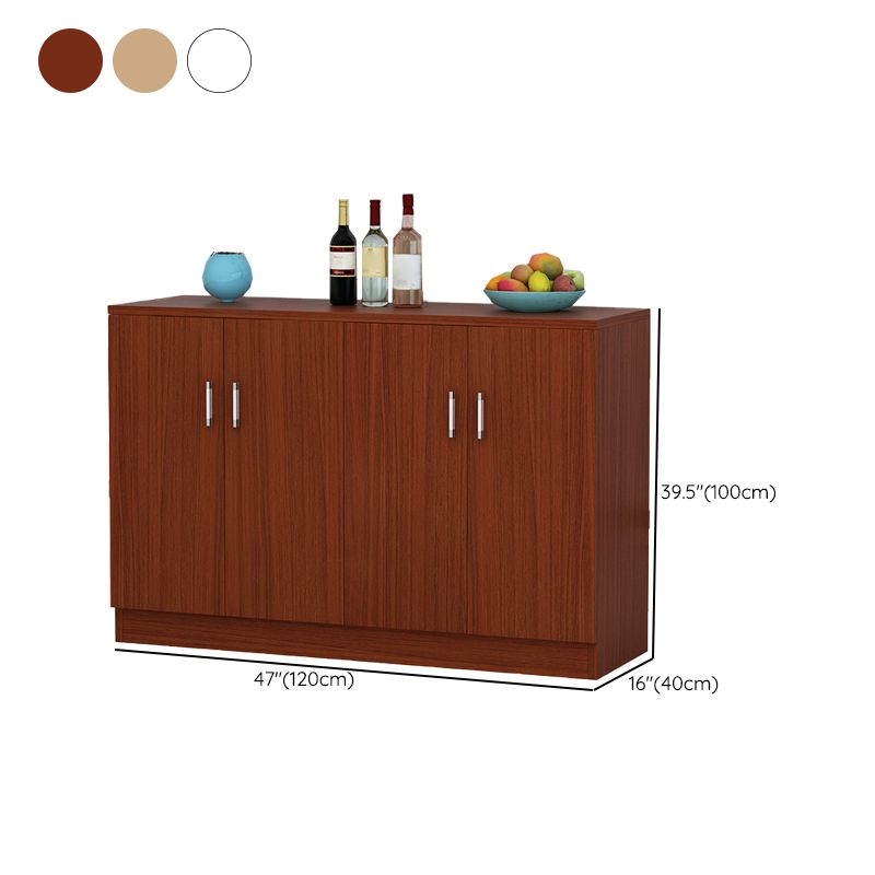 Contemporary Style Sideboard Brown Engineered Wood Server  with Adjustable Shelves