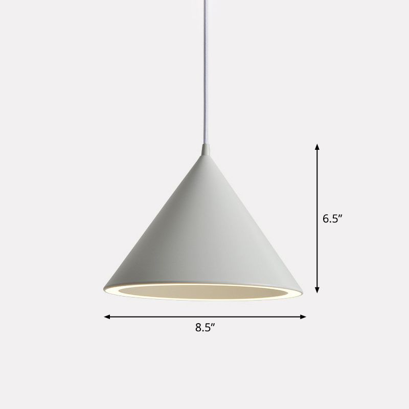 Aluminum Conic Pendant Light Nordic Style LED Hanging Ceiling Light for Dining Room