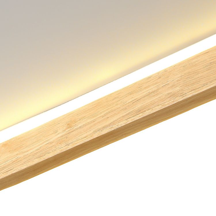 Wooden LED Ceiling Light Oval Simple Ceiling Mount Light with Acrylic Shade