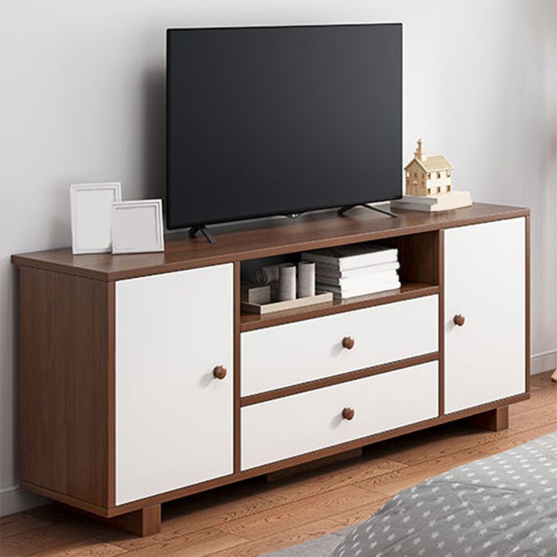 Wooden TV Media Console Scandinavian TV Stand Console for Living Room