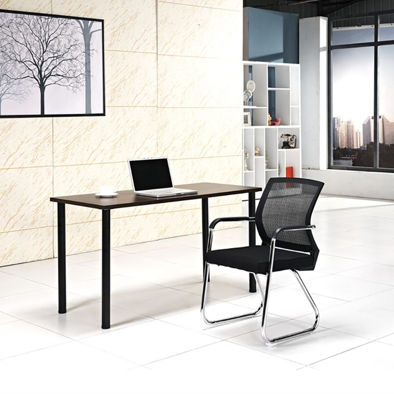 Mid-Back Ergonomic Office Chair Contemporary No Wheels Desk Chair