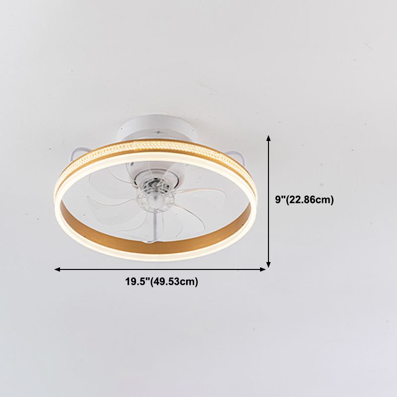 Metal Geometric Ceiling Fan Light Modern Style 1 Light LED Flush Light