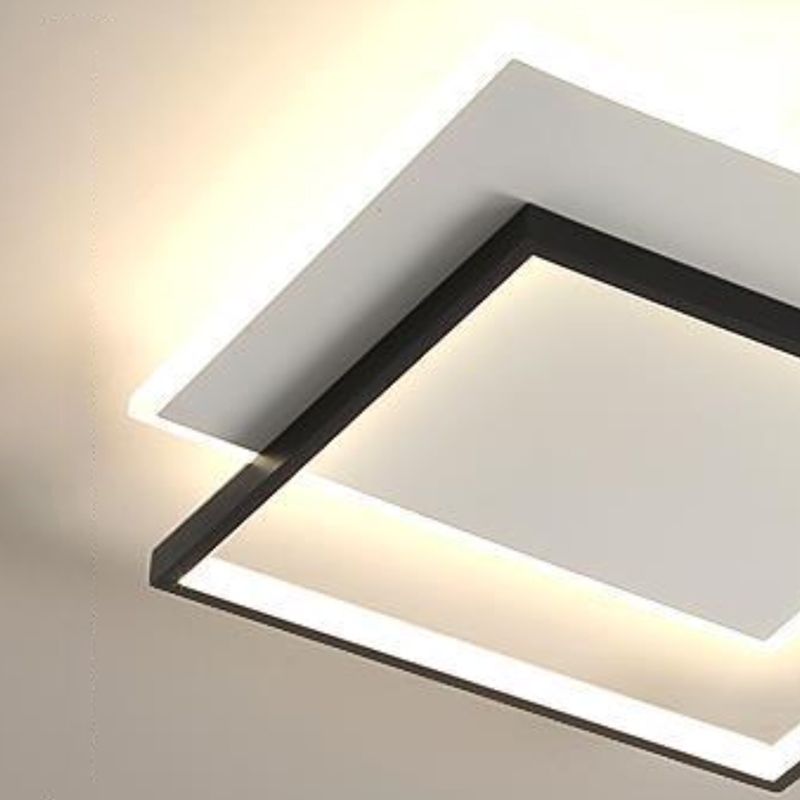 Square Metal and Acrylic Flush Mount 3 - Light LED Modern Ceiling Lighting