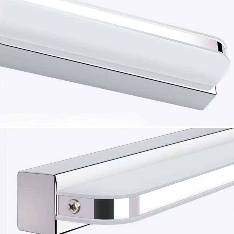 White Vanity Lamp Modern Minimalist Style Linear Wall Lamp for Bathroom