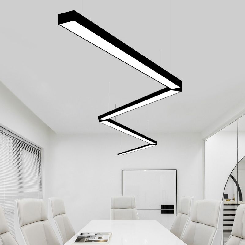 Linear LED Chandelier Light Fixture Simplicity Acrylic Conference Room Pendant Lamp