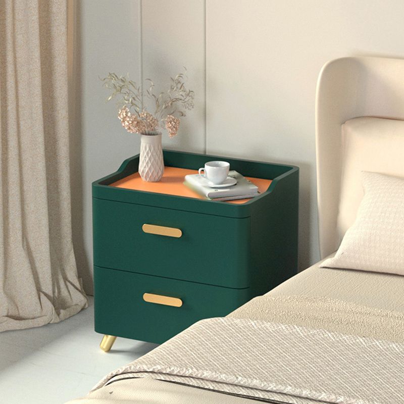 Glam Imitation Wood Night Table Drawer Storage Legs Included Bed Nightstand