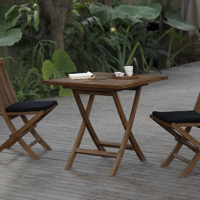 Modern Style Waterproof Courtyard Table Wood Geometric Outdoor Table