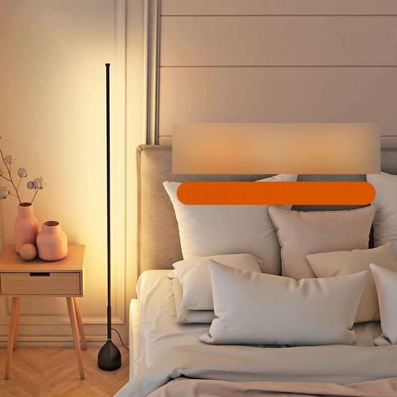 Modern Floor Light Strip Shape LED Floor Standing Lamp with Silica Gel Shade for Bedroom