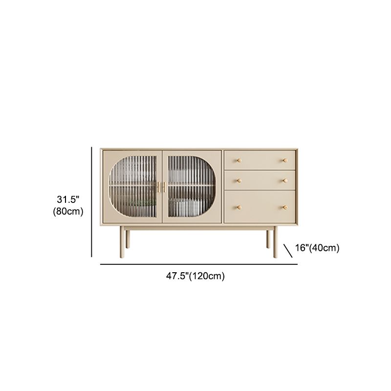 Rattan Living Room Sideboard Cabinet Modern Credenza with Storage and Drawer