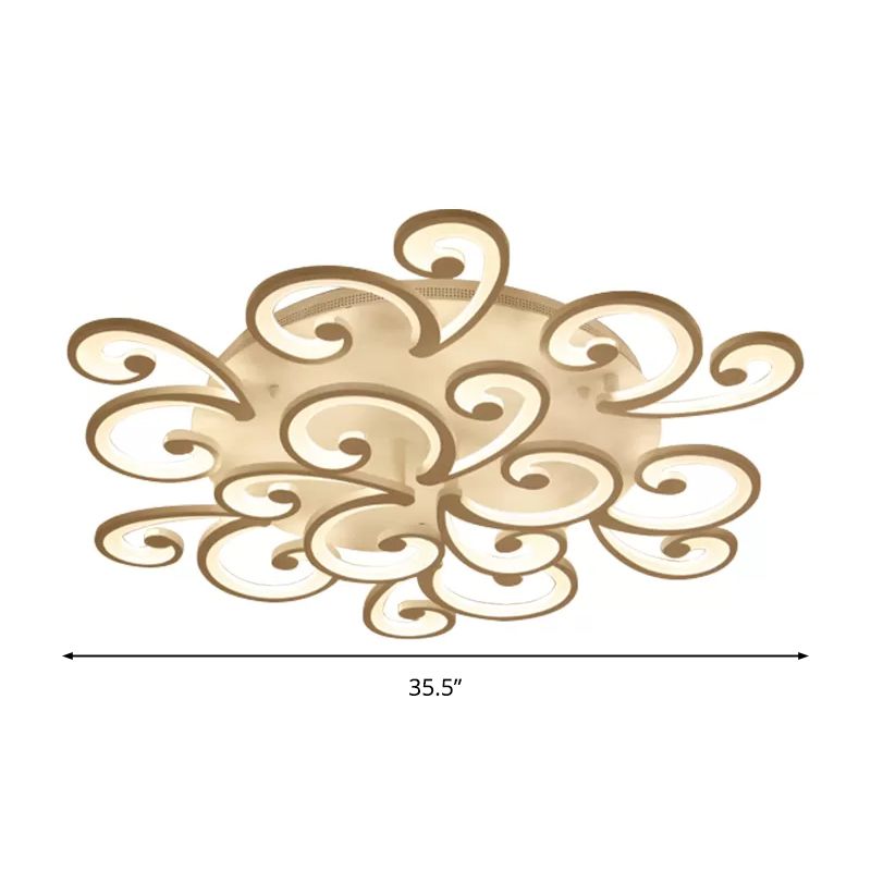 Modern LED Petal Flush Mount Light Acrylic 2/3/4-Light Bedroom Ceiling Lamp in Warm/White/Natural Light