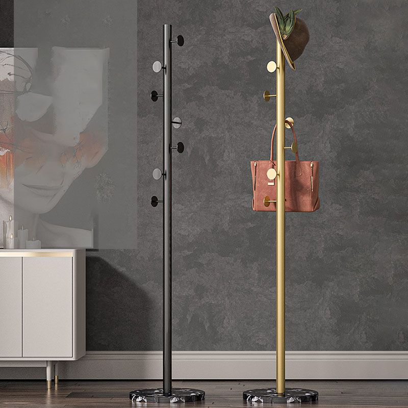 Luxurious Coat Hangers Metal Hooks Coat Rack with Marble Bottom