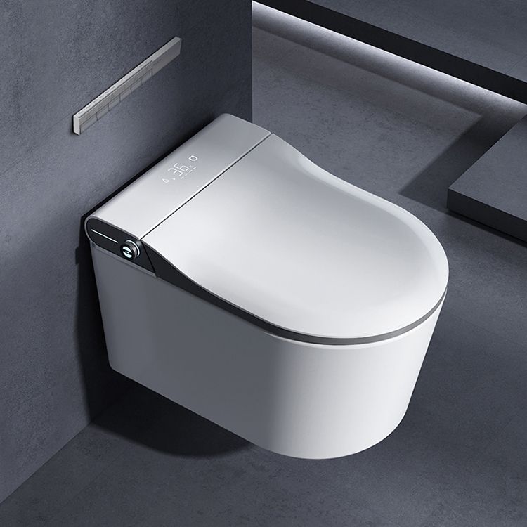 Elongated Wall Mounted Bidet Contemporary Heated Seat Wall Hung Toilet Set