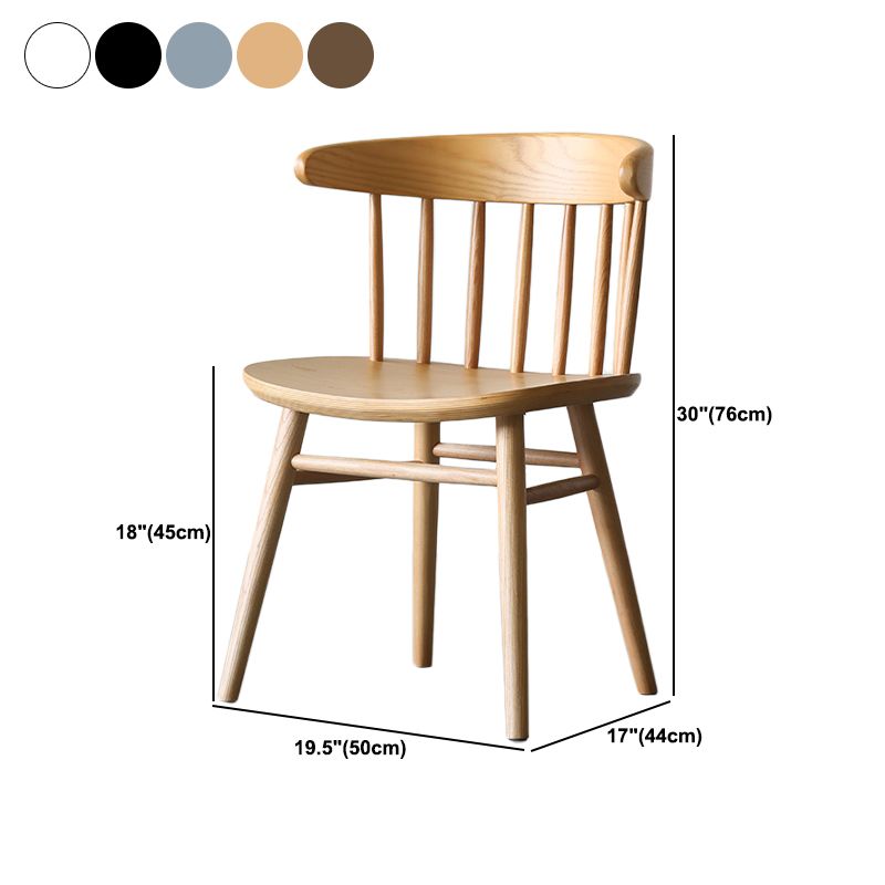 Solid Wood Side Chair Traditional Windsor Back Side Chair for Dining Room