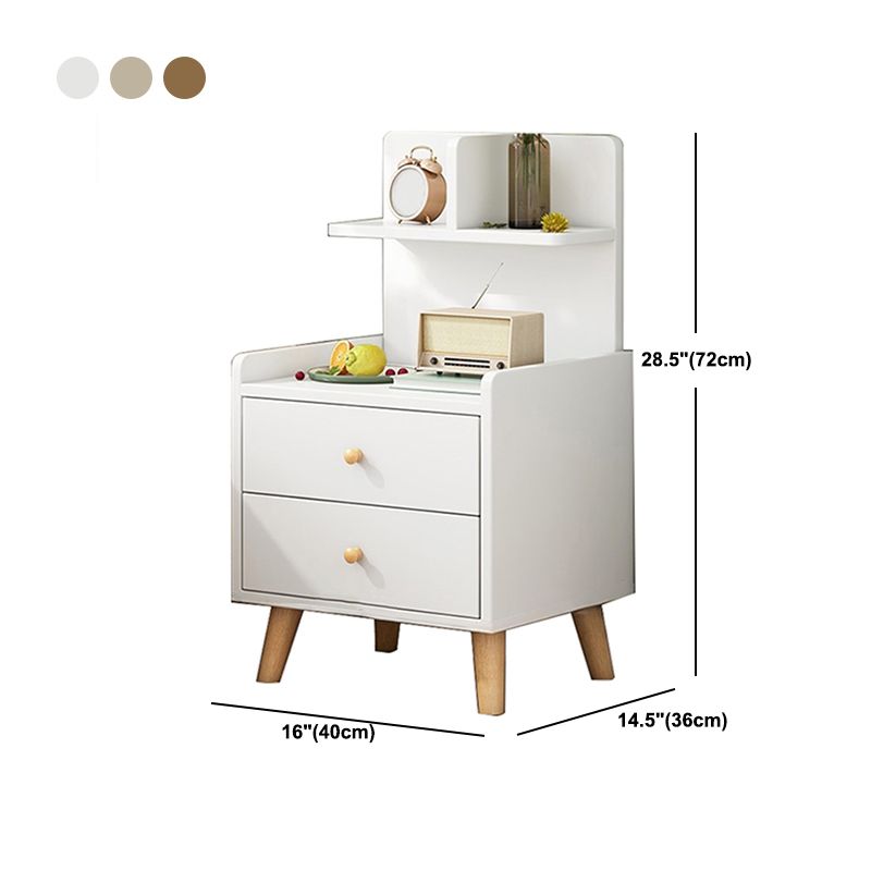 Open Storage Modern Night Table Drawer Storage Imitation Wood Nightstand