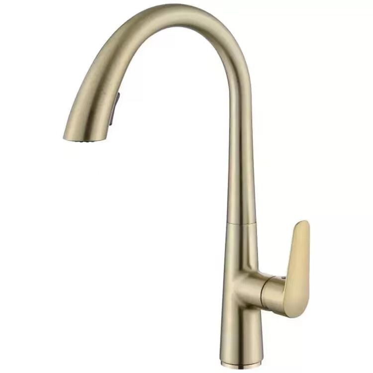 Modern Bar Faucet Brass with Pull out Sprayer Swivel Spout Bar Prep Kitchen Faucet