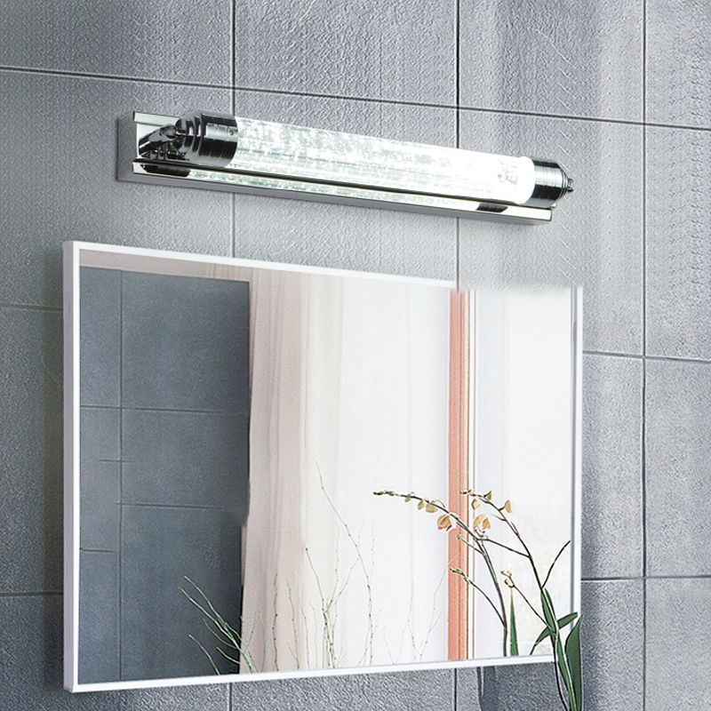 Lineaire schaduw 1-licht wand SCONCE Moderne stijl Crystal Mirror Wall Montage Licht bevestiging in zilver