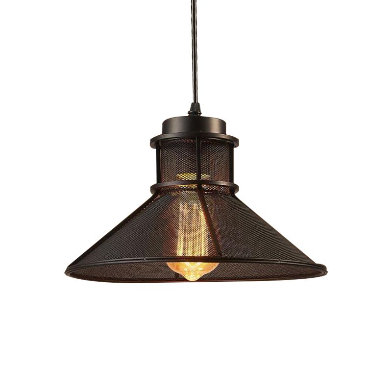 Käfig -Esszimmer Hängende Lichtkit Industrial Metal 1 Hellschwarze Anhänger Beleuchtung