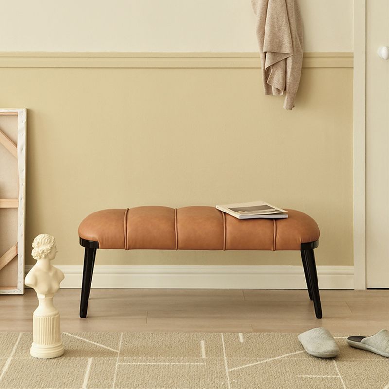 Contemporary Upholstered Bench Home Seating Bench with 4 Legs