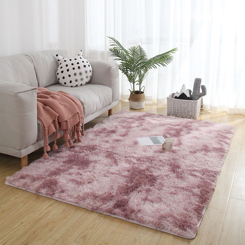 Creative Tie Dye Printed Rug Trendy Area Rug Polyester Non-Slip Backing Shag Carpet for Home Decor