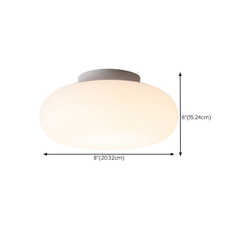 Modern White Single Flush Mount Lighting Unique LED Ceiling Light with Acrylic