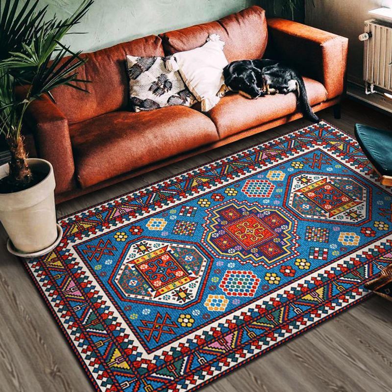 Individuality Moroccan Rug Colorful Victoria Pattern Carpet Non-Slip Backing Rug for Living Room