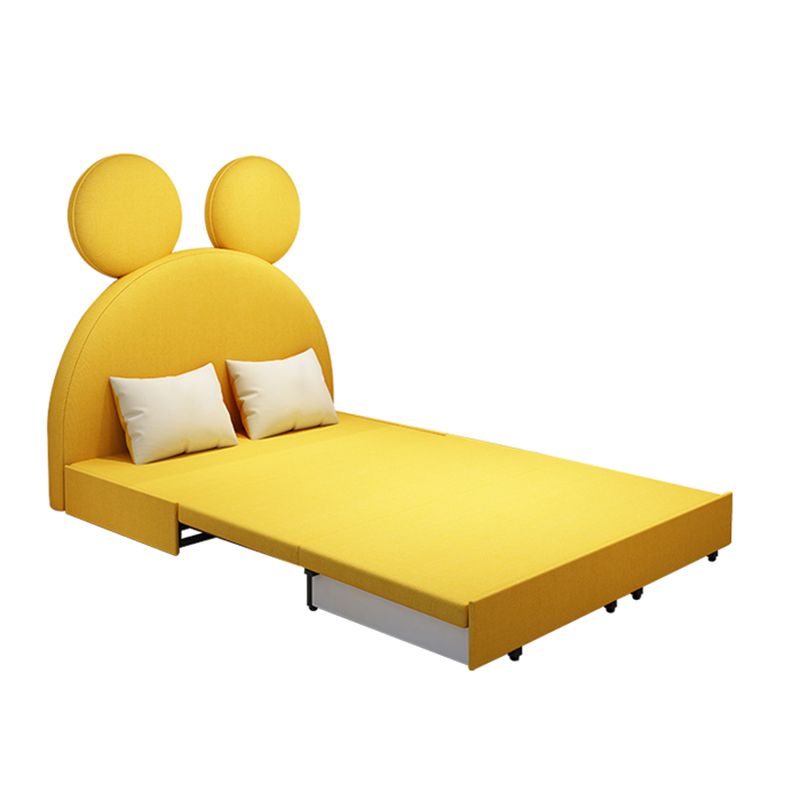 Metal Daybed  with Mattress Contemporary Yellow Convertible Kids Bed