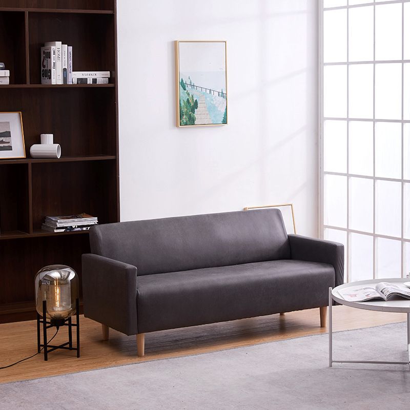 Sofá con sofá de brazo cuadrado moderno 4 patas de madera para sala de estar