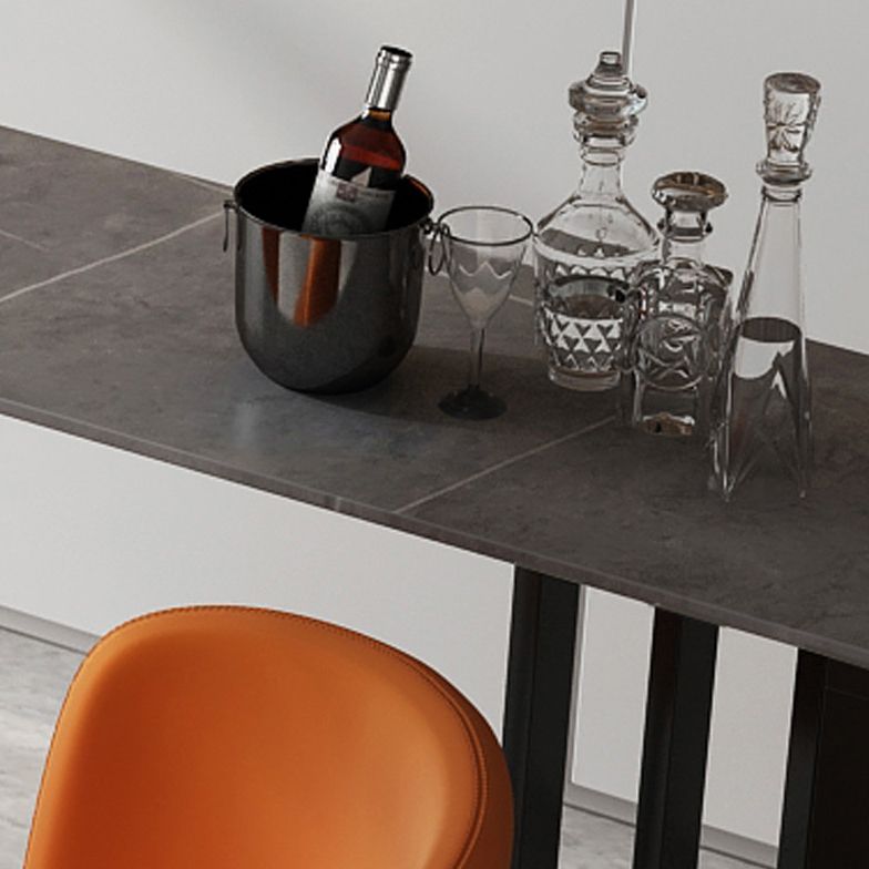 Contemporary Bar Table 42-inch Height Stone Top and Metal Base Bistro Table