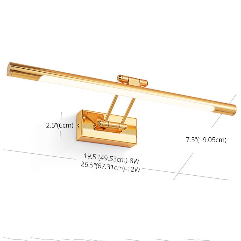 Leichter Luxusstil bewaffneter linearer Waschtischlampe Metall Ein Eitelkeitslicht