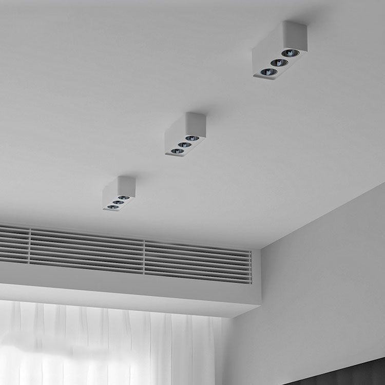 Aluminum LED Flush Mount Modern Rectangle Ceiling Flush in White