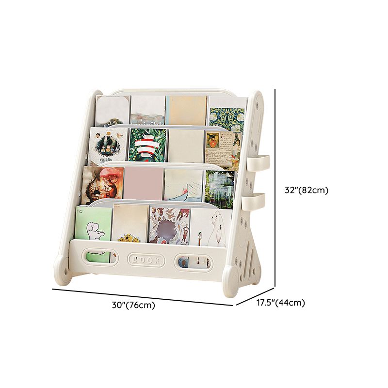 Contemporary Freestanding Book Display Plastic Bookcase with Closed Back