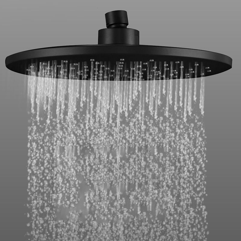 Contemporary Black Round Shower Head Combo Rain Fall Hand Shower