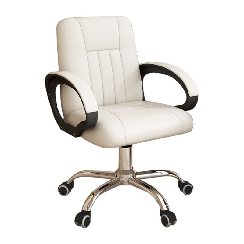 Padded Arms Working Chair Modern Mid Back Swivel Office Chair