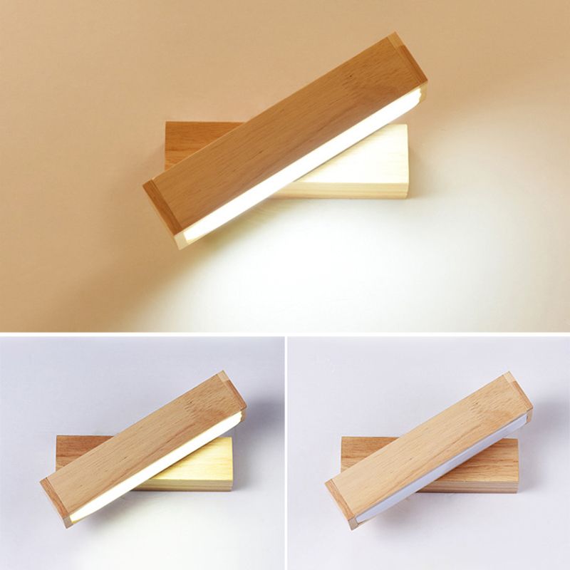 Accesorios de iluminación de tocador rectángulo Modern Minimalist Wood Tocina de tocador de madera