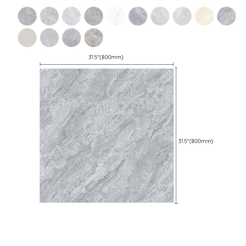 Square Matte Wall Tile Marble Gray Singular Tile for Floor Case