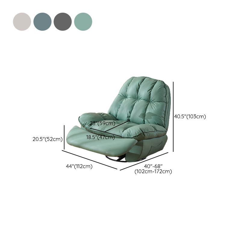 Swivel Standard Recliner Solid Color Faux Leather Metal Frame Recliner Chair