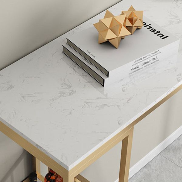 Glam -stijl 41.3 "H Bar Tabel Marmeren Wit Rechthoek Top Bistro Table voor woonkamer