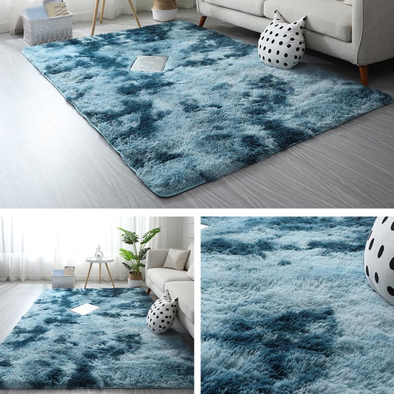 Minimalist Carpet Tie Dye Print Modern Polyester Carpet Non-Slip Backing Shag Rug for Living Room