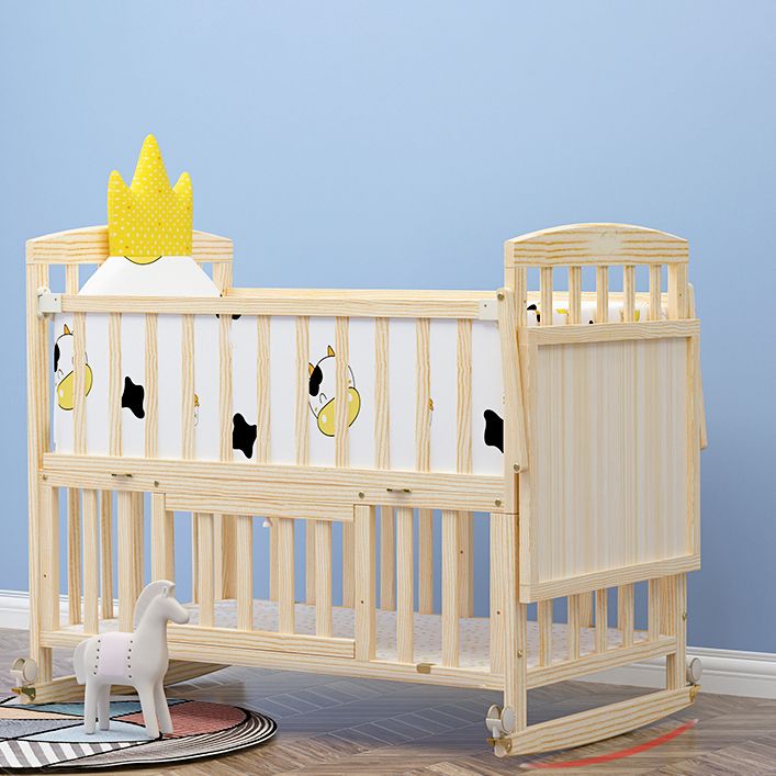 Modern Folding Crib Nursery Crib Washed Natural Nursery Crib