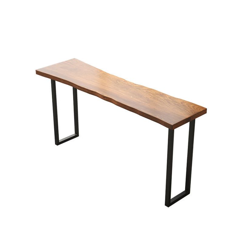 Pine Wood Bar Table Traditional Luxury Rectangle Bar Table with Black Base