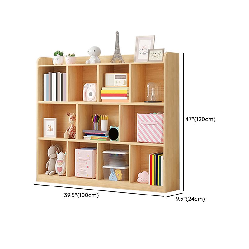 Scandinavian Wood Storage Bookcase Freestanding Book Shelf in Pine