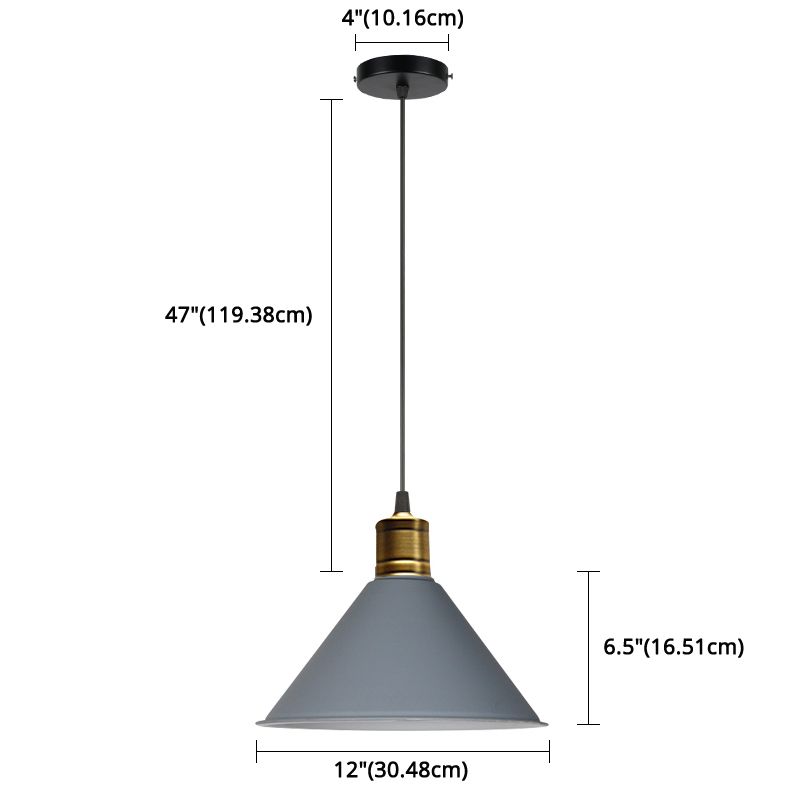 Metaal taps toelopend hangende licht Noordse moderne stijl 1 lichte restaurant plafond hanglamp