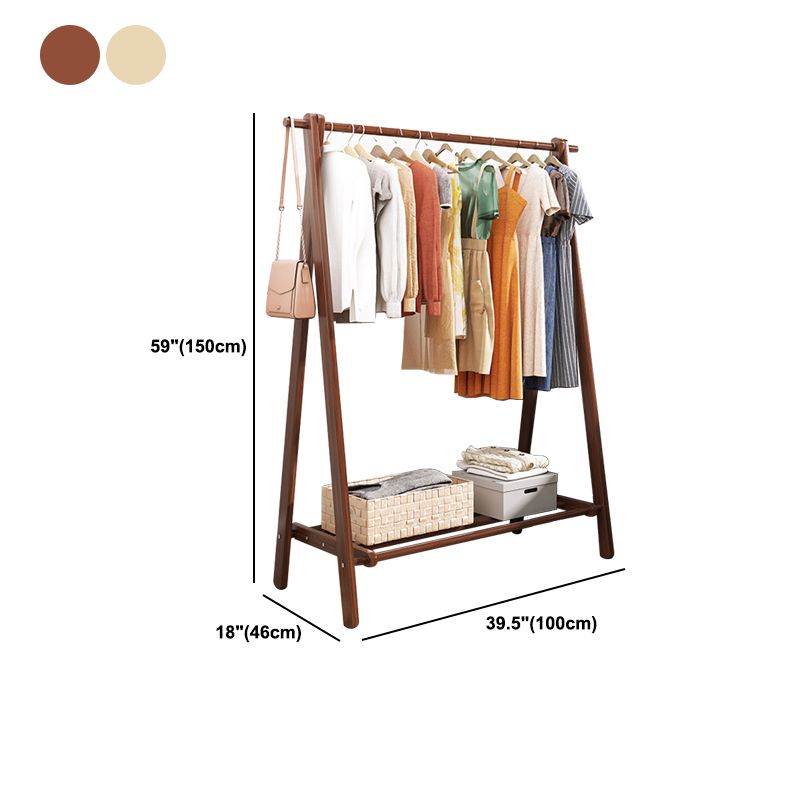 Modern Coat Rack Wooden Shelf Storage Coat Hanger in Bedroom Room