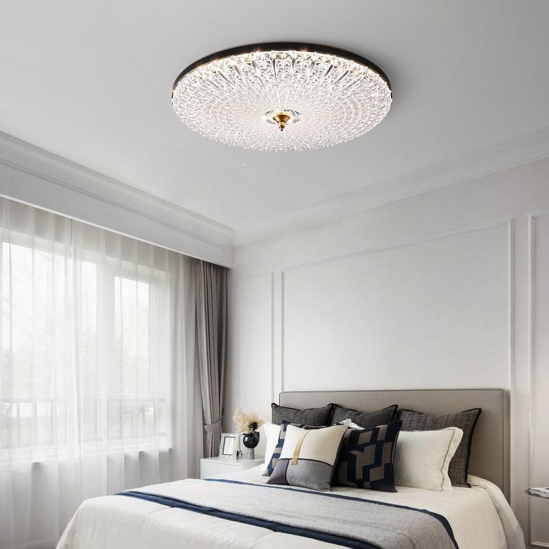 Single Modern Golden/Black Flush Mount Lighting Round LED Ceiling Light