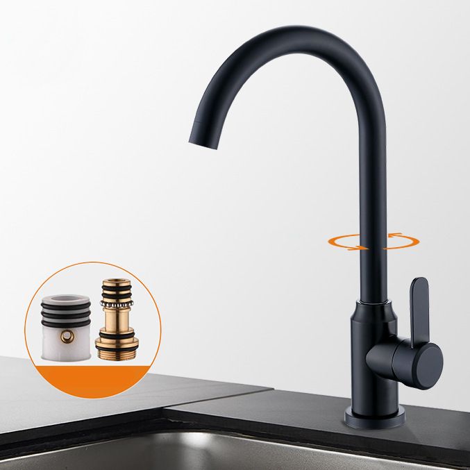 Modern Pulldown Sprayer Water Filler One Handle High Arch Kitchen Faucet with Deck Plate