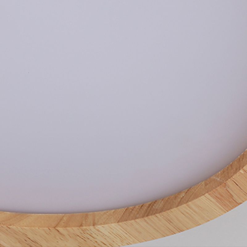 Round Wooden Ceiling Mounted Light Contemporary Flush Ceiling Light Fixtures