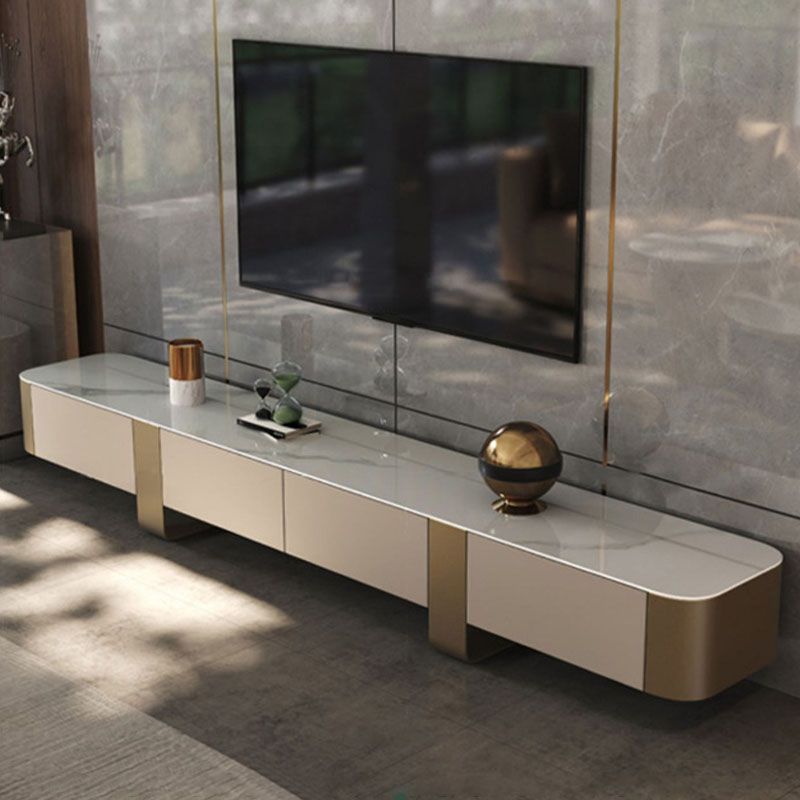 Glam TV Media Console Enclosed Storage TV Console with Drawers