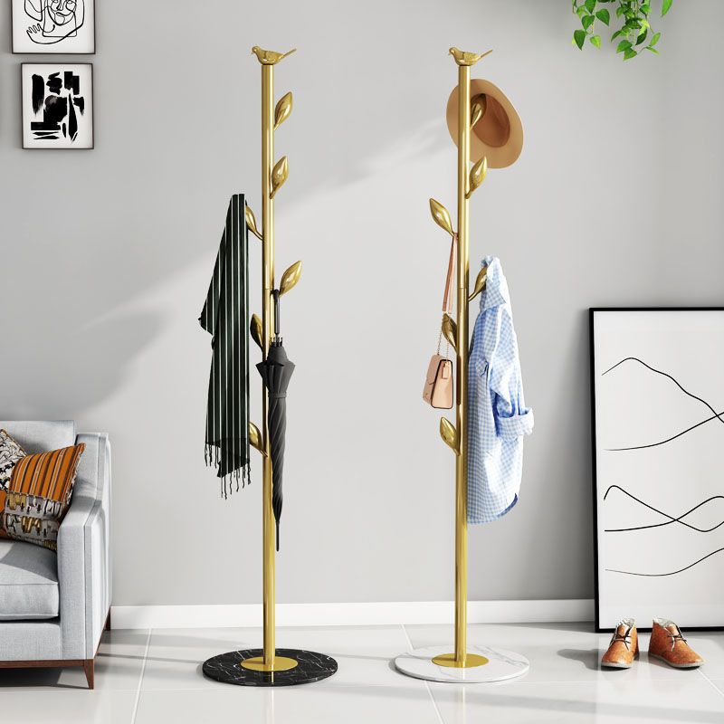 Modern Coat Rack Coat Hooks Metal Coat Hanger with Marble Bottom