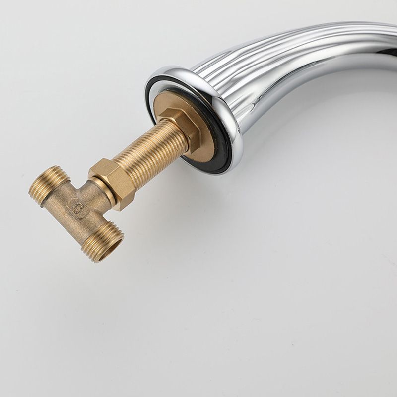 Glam Centerset Faucet Brass 2 Knob Handles 3 Holes Low Arc Bathroom Sink Faucet